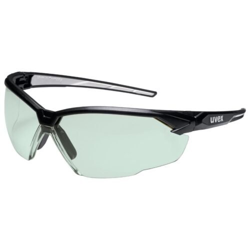 UVEX suxxeed safety glasses, variomatic lens, black frame