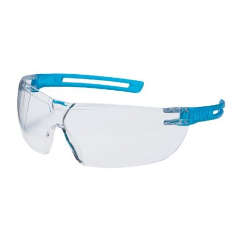 UVEX x-fit glasses, clear lens, blue frame