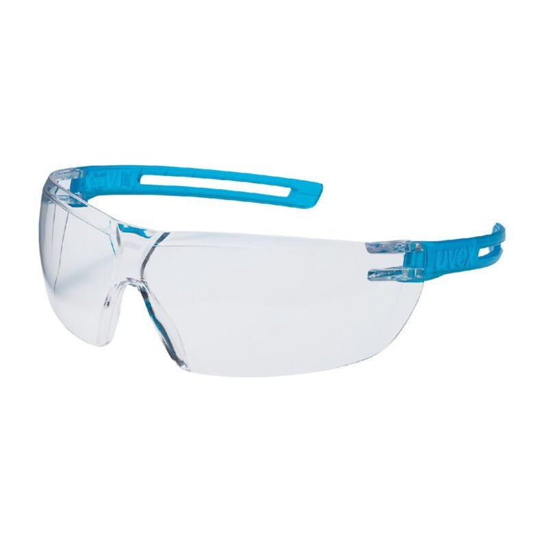 UVEX x-fit glasses, clear lens, blue frame